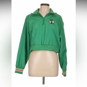 Boston Celtics Women’s Cropped Quarter-Zip Pullover Jacket - Kelly Green, Large